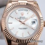 Rolex Day-date 8285 Movement 40mm White Face Index Markers Rose Gold President Strap Men Watch